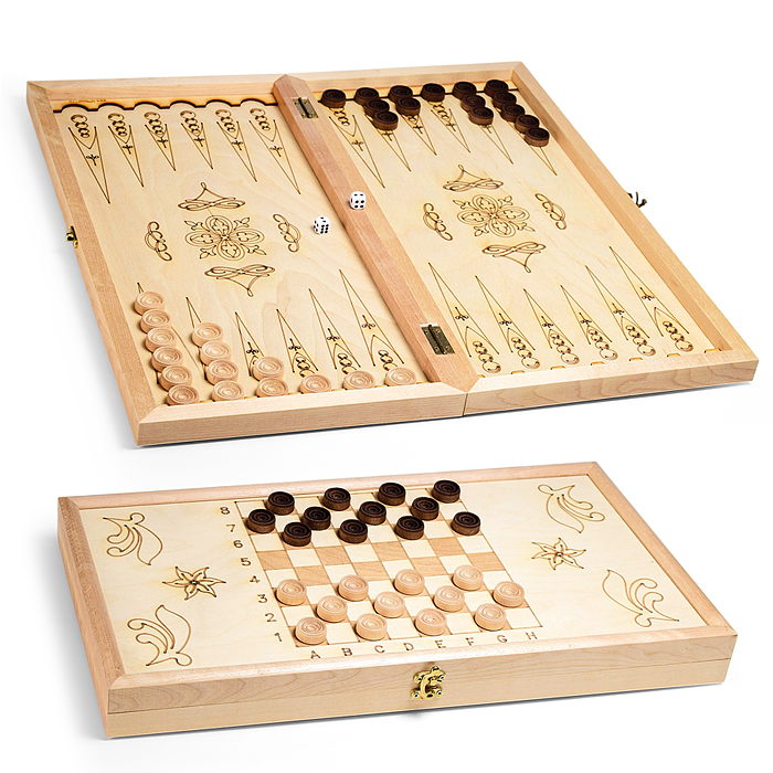 Нарды деревянные средние (рисунок-выжигание, фишки-дерево, лак) 500х250мм Нарды деревянные средние (рисунок-выжигание, фишки-дерево, лак) 500х250мм