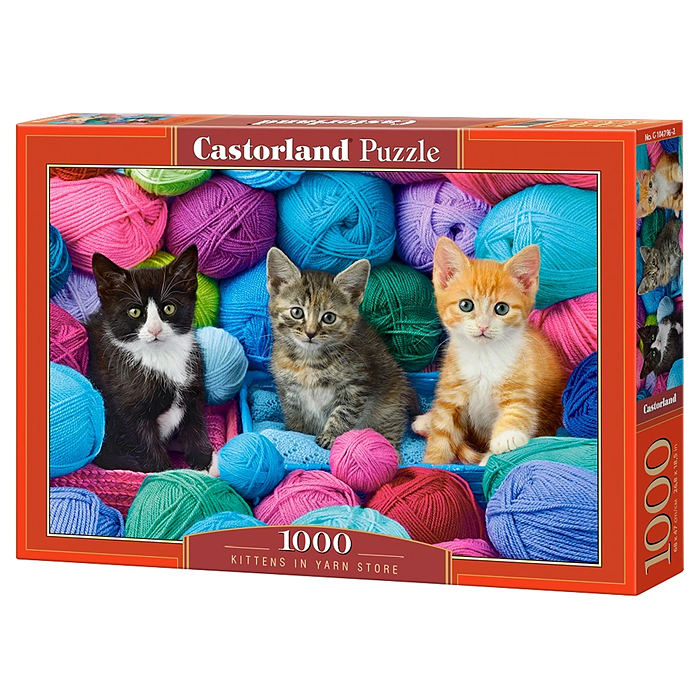 Пазлы 1000 "Котята в мотках пряжи"