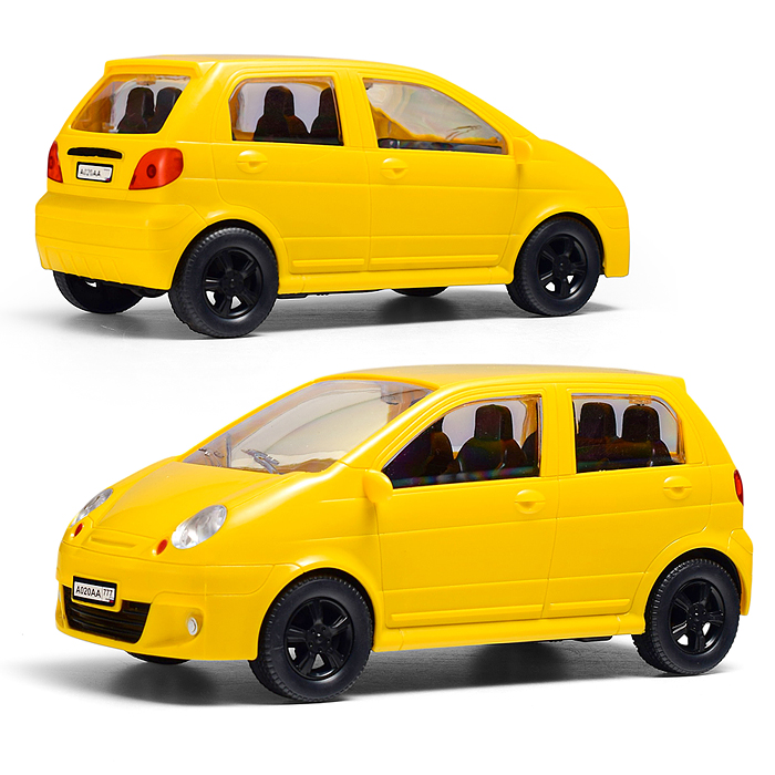 Машина инерционная "Хэтчбек" 25см. прозрачные окна, желтый Машина инерционная "Хэтчбек" 25см. прозрачные окна, желтый