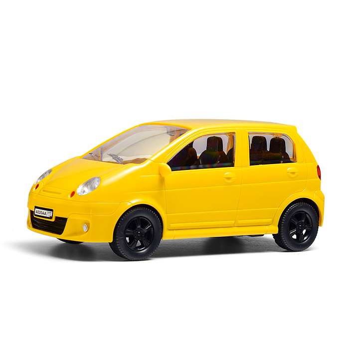 Машина инерционная "Хэтчбек" 25см. прозрачные окна, желтый