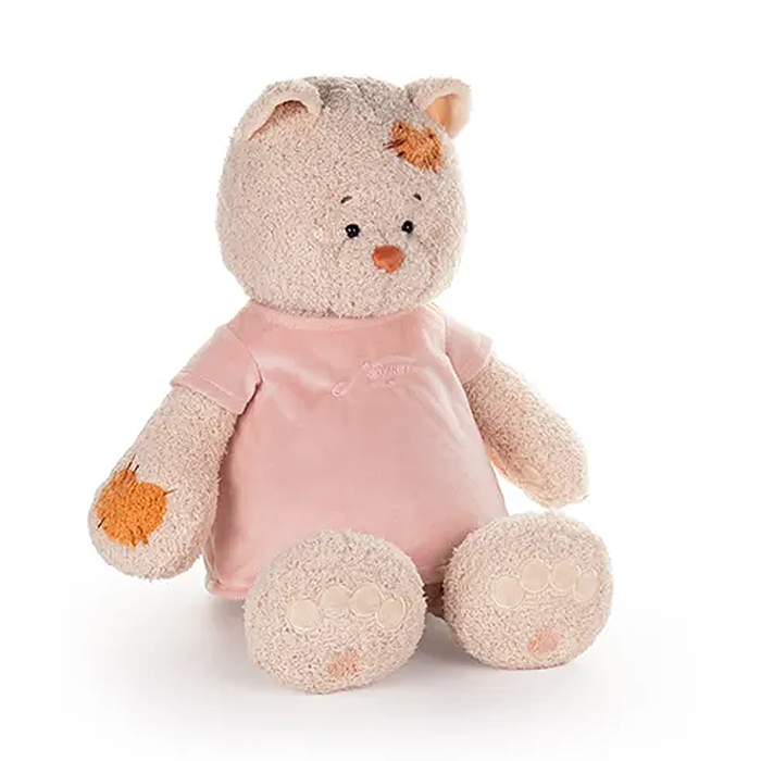 Кошка Мэри в платье светло-пудровом, 37см