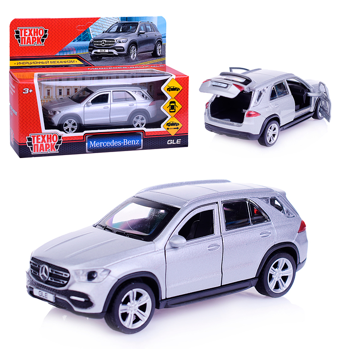 Машина металл Mercedes-Benz GLE 2018 12 см, двери, багаж, серебристый Машина металл Mercedes-Benz GLE 2018 12 см, двери, багаж, серебристый