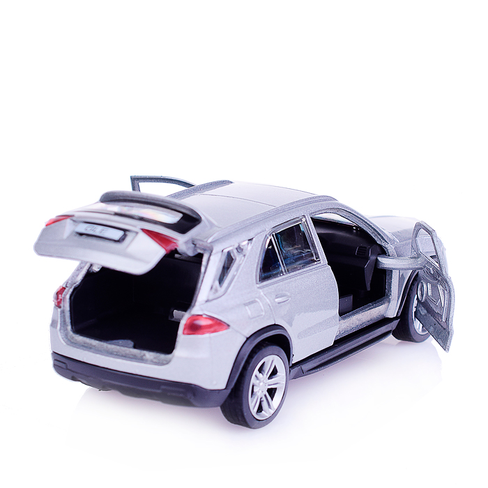 Фото к товару Машина металл Mercedes-Benz GLE 2018 12 см, двери, багаж, серебристый Машина металл Mercedes-Benz GLE 2018 12 см, двери, багаж, серебристый