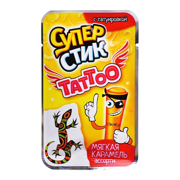 Мягкая карамель "Супер стик с тату " 5гр*40шт