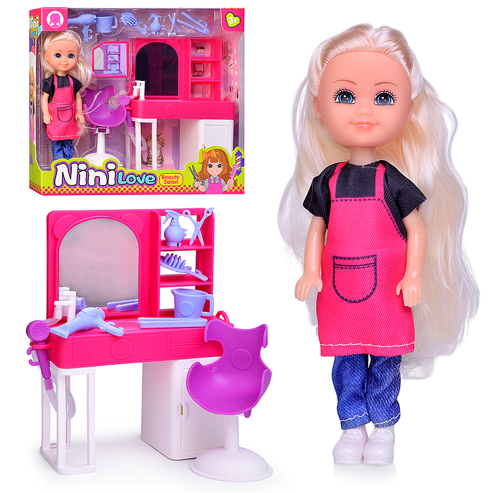 Кукла с аксессуарами 57891 "Парикмахер" в коробке Кукла с аксессуарами 57891 "Парикмахер" в коробке