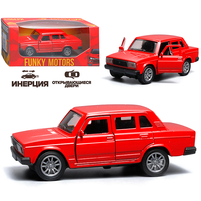 Красная инерционная машинка вид I die-cast , 1:32
