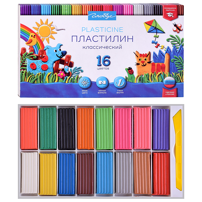 Пластилин классический 16 цв. 