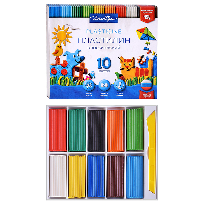 Пластилин классический 10 цв. 