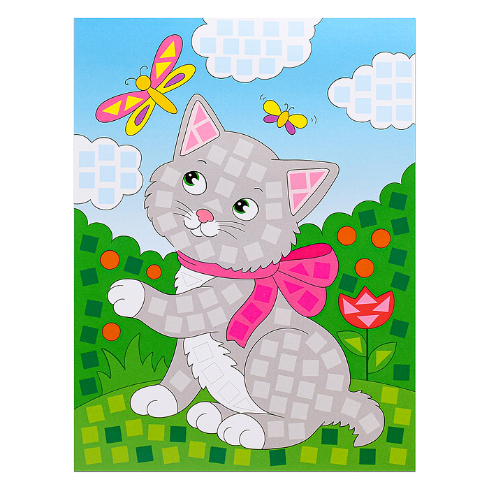 Разноцветная мозаика. Котенок. Осьминог. Щенок. 3 в 1