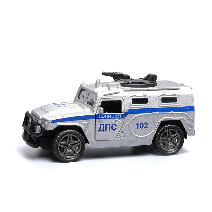 Серебристая инерционная машинка полицейская die-cast , 1:32