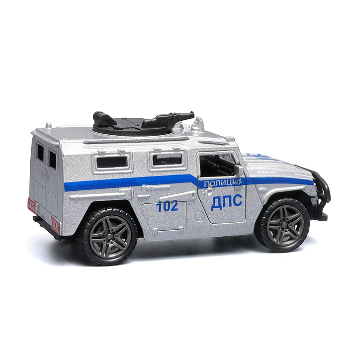 Серебристая инерционная машинка полицейская die-cast , 1:32