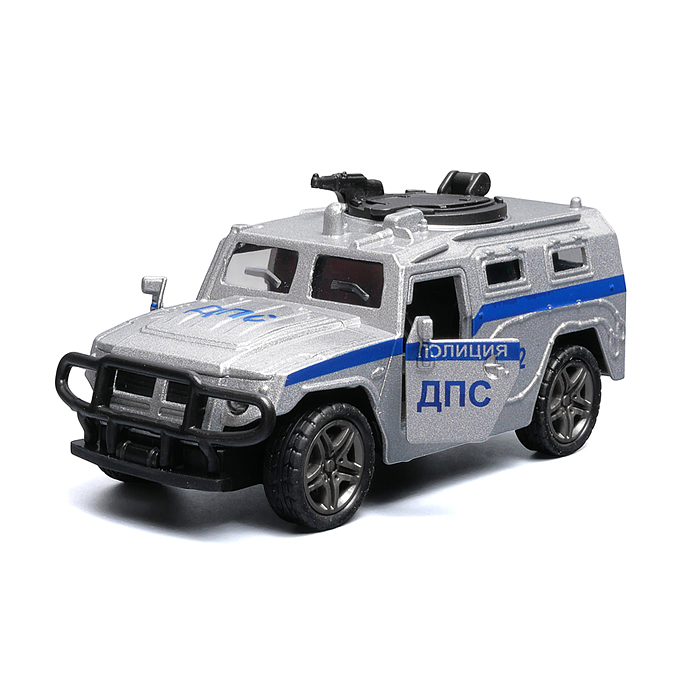 Серебристая инерционная машинка полицейская die-cast , 1:32