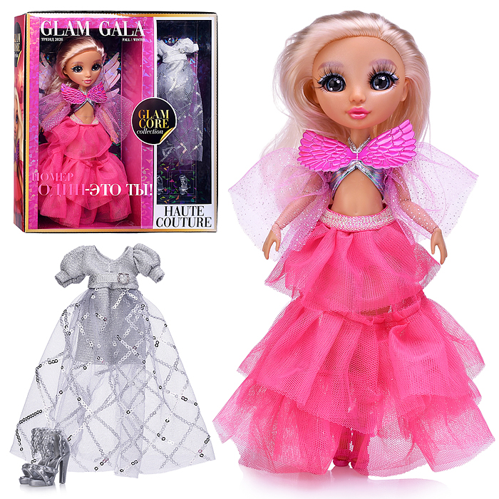 Модная кукла Glam Core, Анна в розовом платье Glam Gala, 27 см