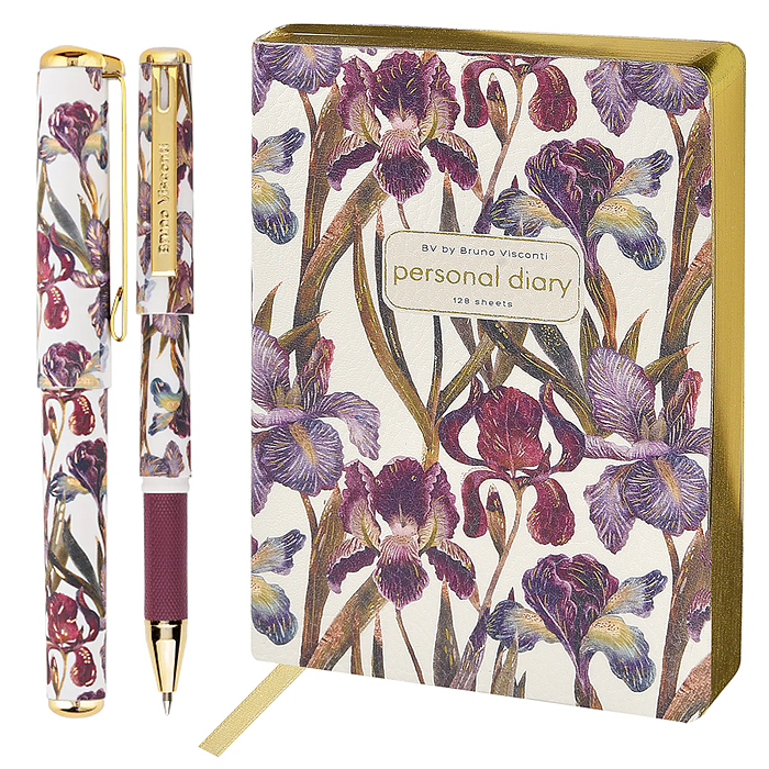 Набор подарочный "Flora. Ирисы" ежедневник А6+ и ручка