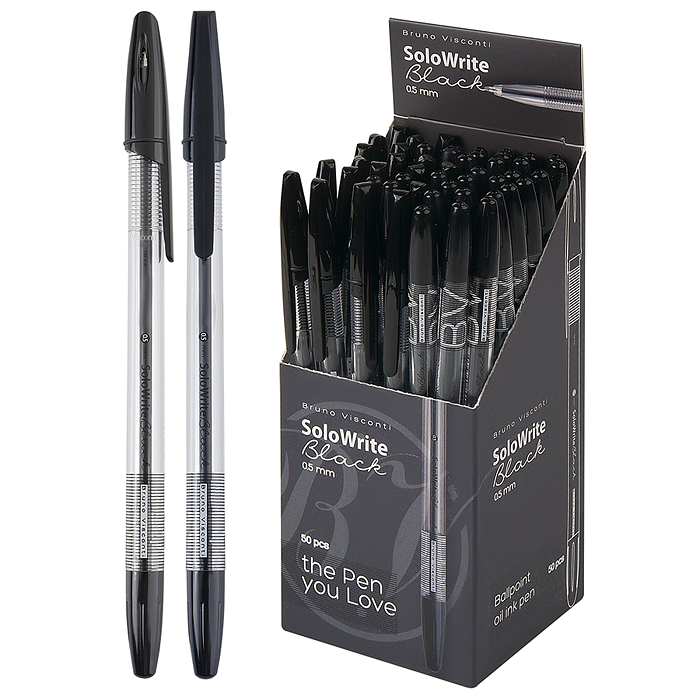 Ручка "Solo Write" шариковая, масло, 0.5 мм, черная Ручка "Solo Write" шариковая, масло, 0.5 мм, черная