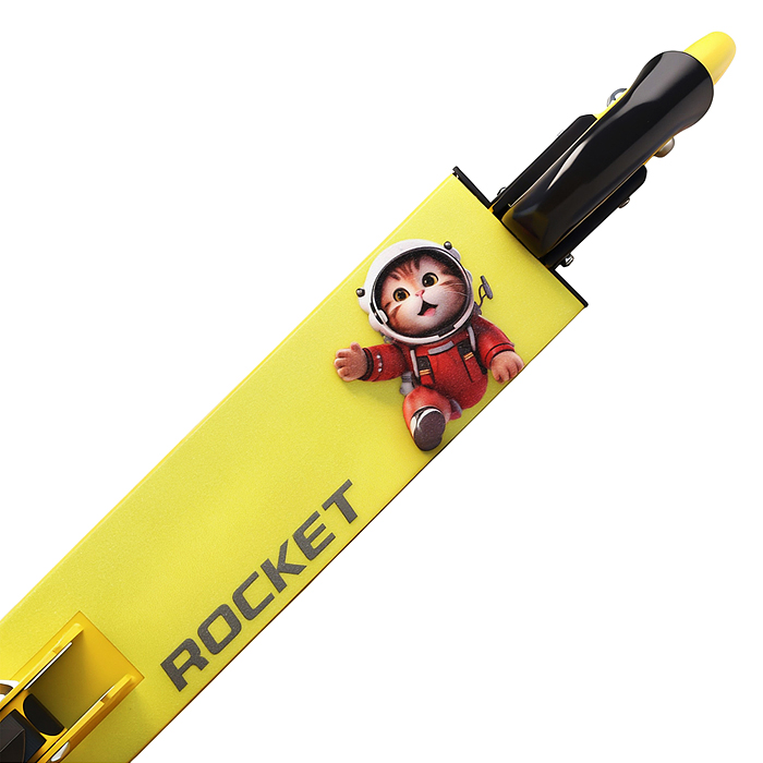 Фото к товару Самокат 2-х колесный R0221 ROCKET,колеса PU/ 125 мм, ABEC 7, жёлтый (в пакете) Самокат 2-х колесный R0221 ROCKET,колеса PU/ 125 мм, ABEC 7, жёлтый (в пакете)