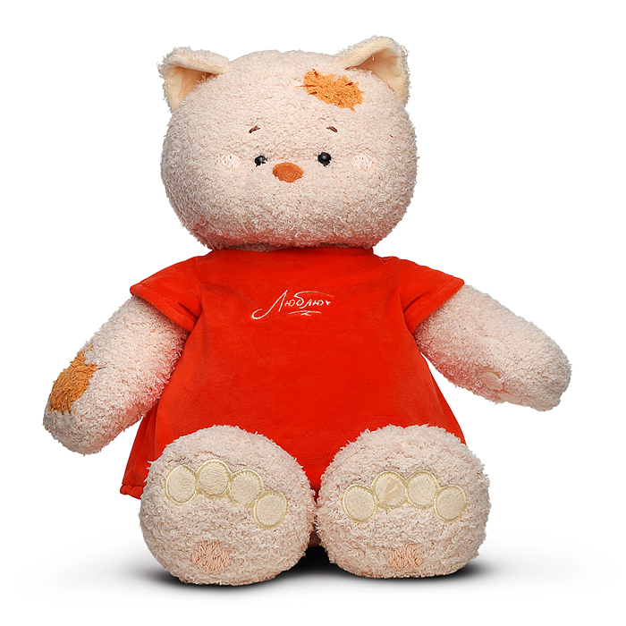 Кошка Мэри в платье алом, 37 см 