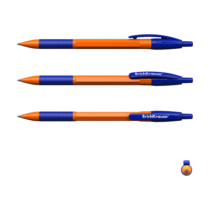 Ручка шариковая автоматическая R-301 Orange Matic&Grip 0.7, цвет чернил синий 