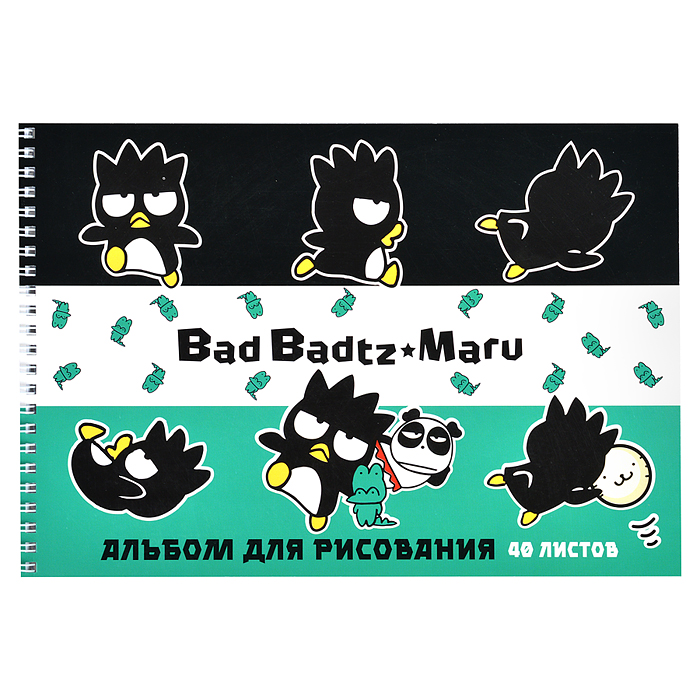 Альбом для рисования 40л. гребень "BadtzMaru" А4 мелованный картон