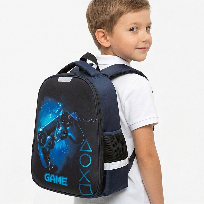 Рюкзак "GAME" школьный жесткий 37x28x18 см (17 л) вес 700 г, плотный износостойкий 