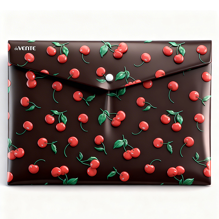 Папка-конверт на кнопке "Very Cherry" A4 (330x235 мм) 180 мкм, непрозрачная с рисунком, фак