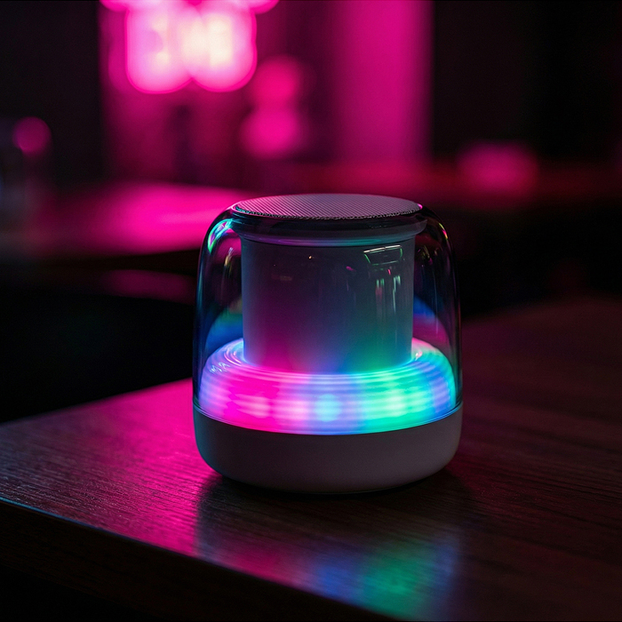 Фото к товару Светильник-колонка RGB "Световая симфония" в коробке (цвет белый) Светильник-колонка RGB "Световая симфония" в коробке (цвет белый)