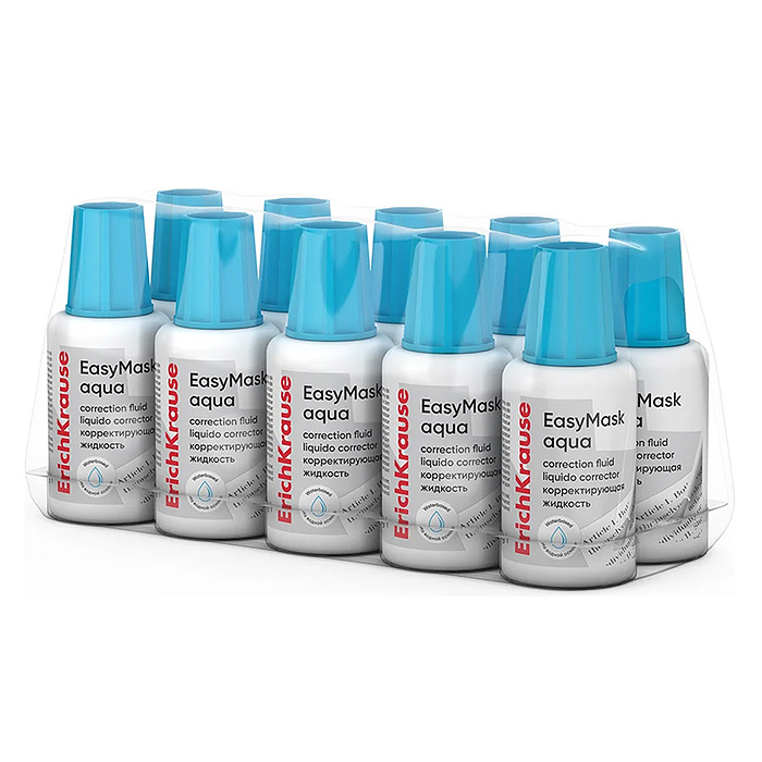 Корректирующая жидкость с кисточкой EasyMask Aqua, на водной основе, 20г