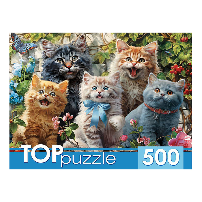 Пазлы 500 TOPpuzzle "Селфи котят в саду"