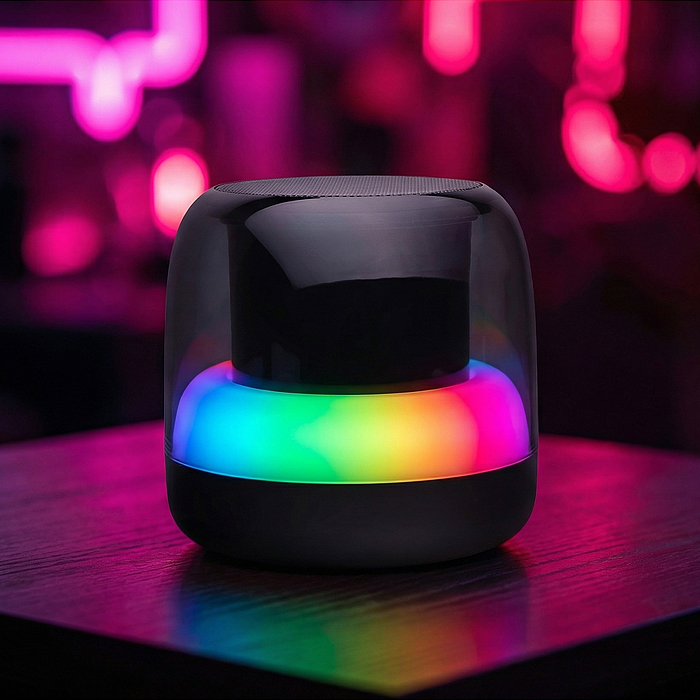 Фото к товару Светильник-колонка RGB "Световая симфония" в коробке (цвет черный) Светильник-колонка RGB "Световая симфония" в коробке (цвет черный)