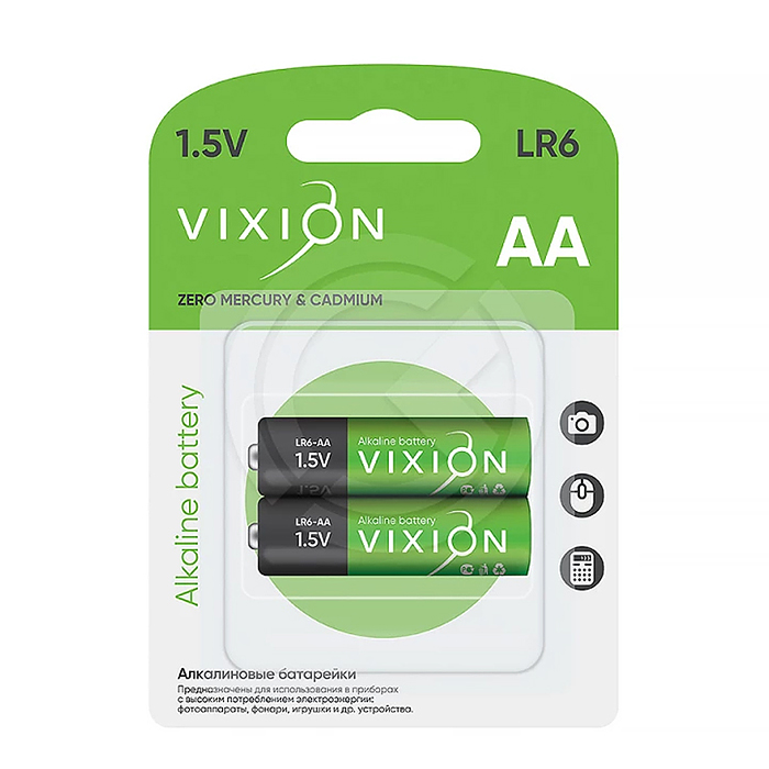 Батарейка алкалиновая Vixion LR6 - AA (блистер 2шт) Батарейка алкалиновая Vixion LR6 - AA (блистер 2шт)