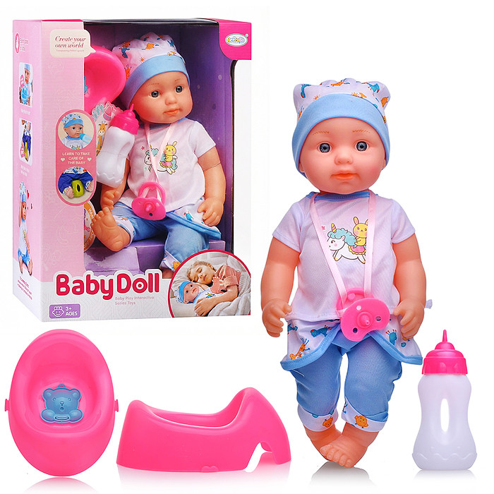 Пупс L-2408B "Мой малыш" (пьет, слезы) с аксессуарами, в коробке