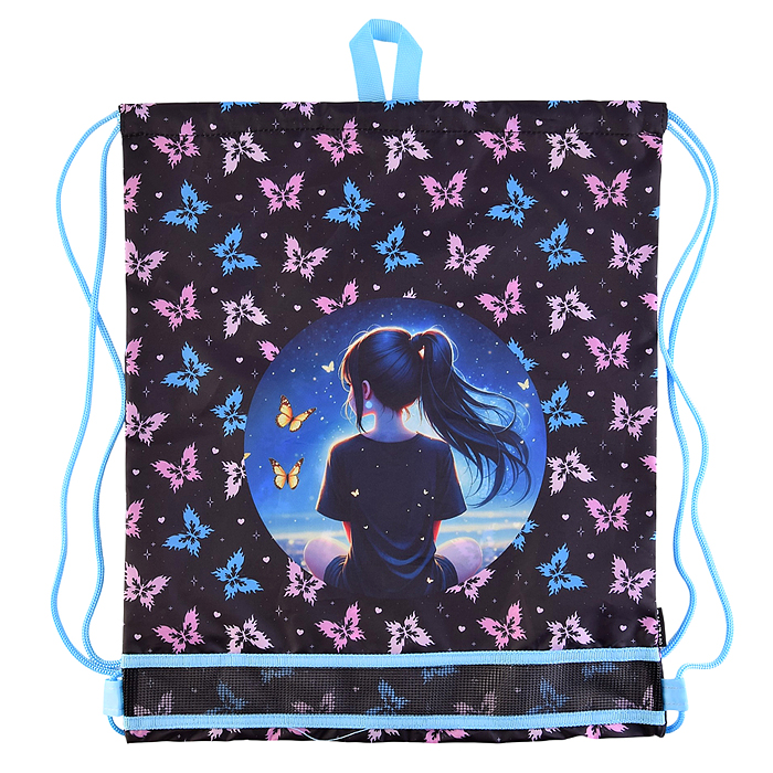 Сумка для сменной обуви "Butterfly Dreams" 40x47 см, износостойкий полиэстер с водоотталкивающей