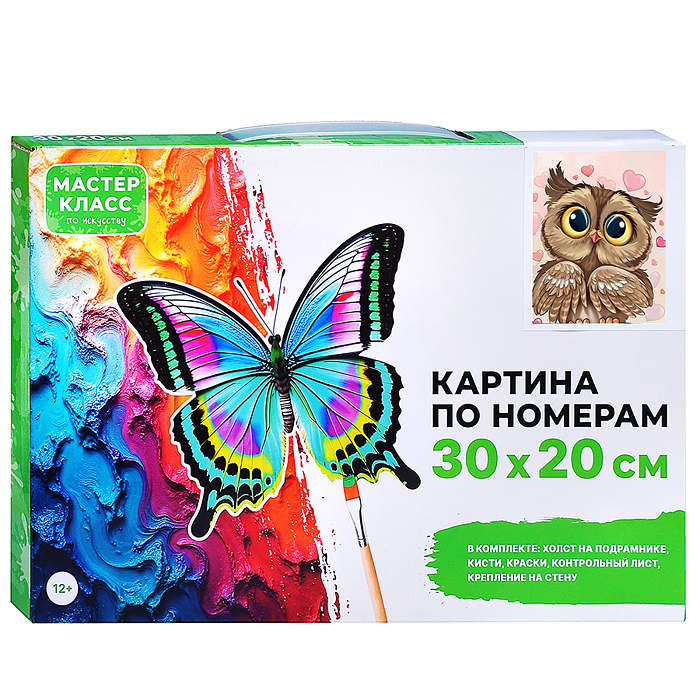 Фото к товару Картина по номерам MKR3020-15 "Влюблённая сова" 30*20 см. Картина по номерам MKR3020-15 "Влюблённая сова" 30*20 см.