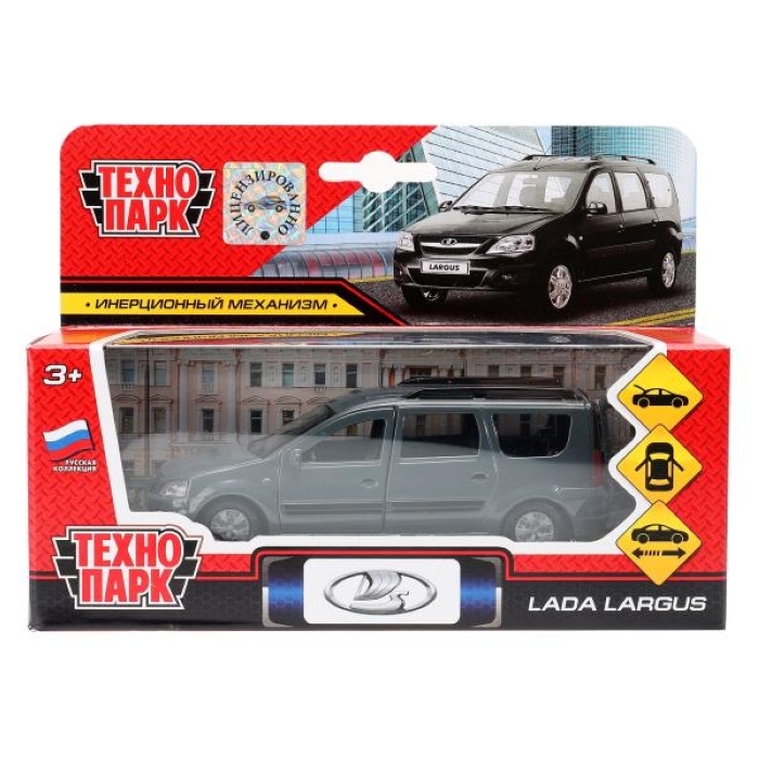 Машина металл Lada Largus длина 12 см, двери, багаж, инерц, 