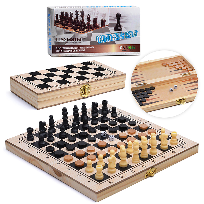 Игра 00-4475 3 в 1 "Шахматы, шашки, нарды"