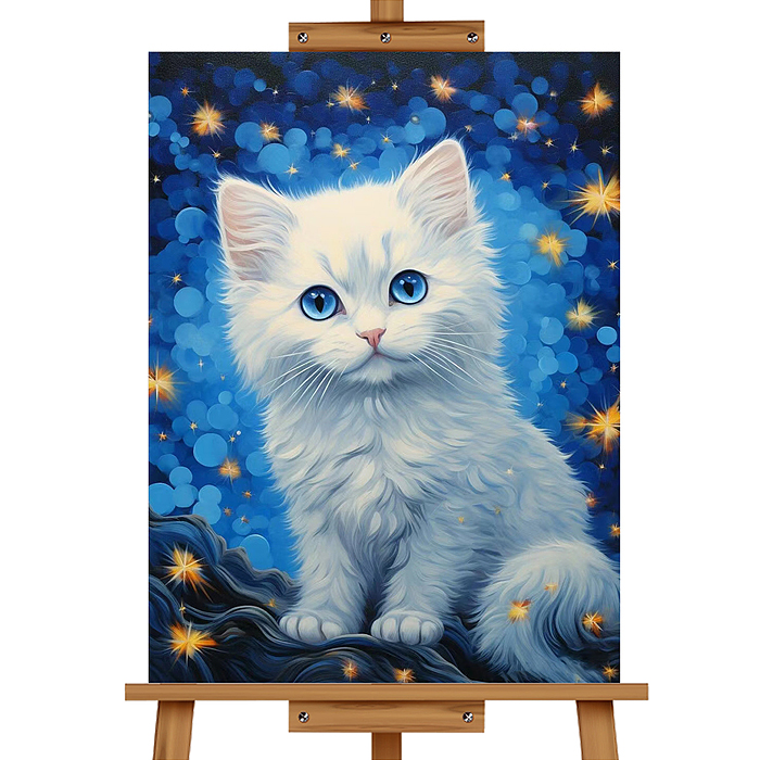 Фото к товару Картина по номерам MKR3020-86 "Белая кошечка" 30*20 см. Картина по номерам MKR3020-86 "Белая кошечка" 30*20 см.