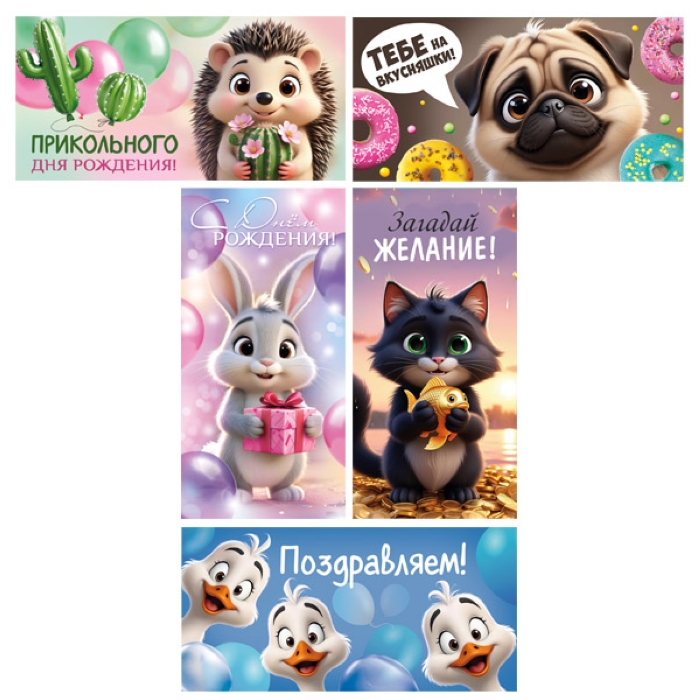 Комплект конвертов для денег "С Днём рождения!!" Комплект конвертов для денег "С Днём рождения!!"