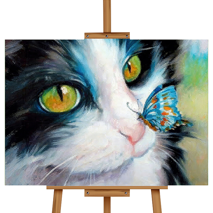 Фото к товару Картина по номерам MKR4030-108 "Котик с бабочкой" 40*30 см. Картина по номерам MKR4030-108 "Котик с бабочкой" 40*30 см.