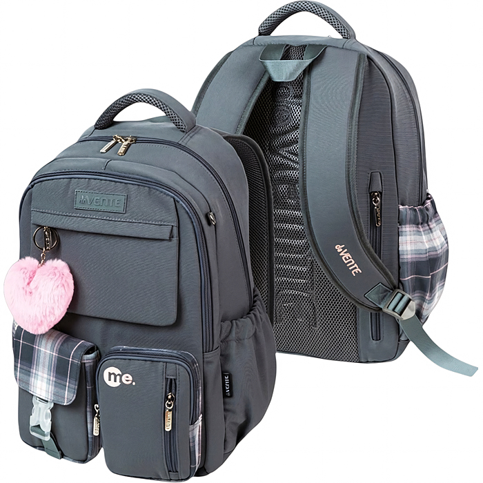 Рюкзак "Me. Gray" подростковый 42x31x20 см (18 л) 500 г, износостойкий влагостойкий нейлон,