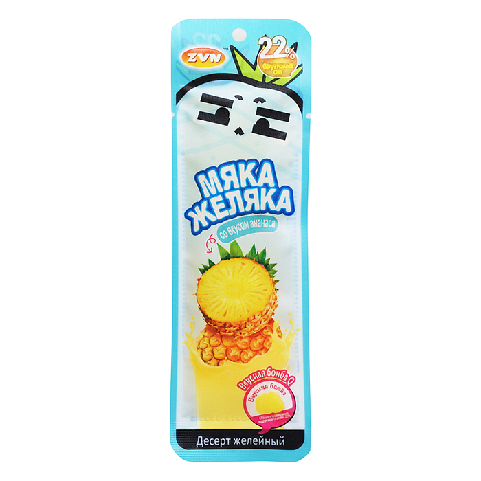 Десерт желейный ароматизированный "Мяка Желяка" со вкусом апельсина и ананаса 40г*20шт