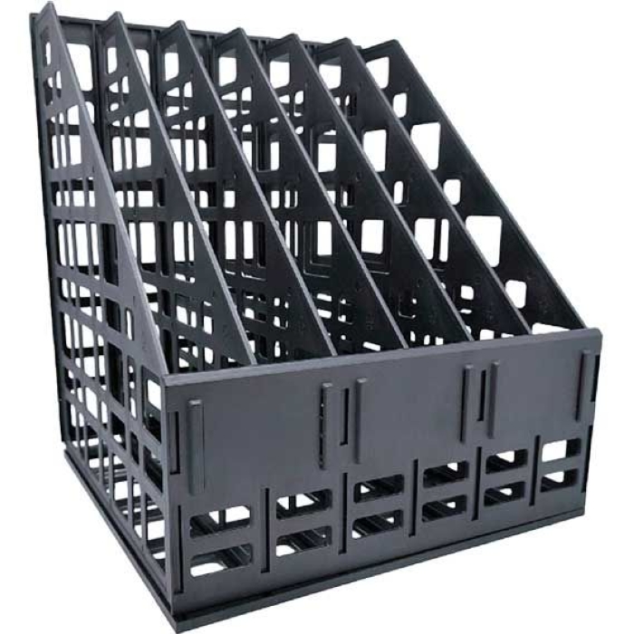 Вертикальный накопитель 6-ти секционный А4 "Square" размер 245x250x300 мм, полистирол, черный
