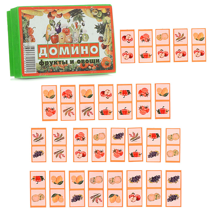 Домино тип 2 "Фрукты и овощи" 