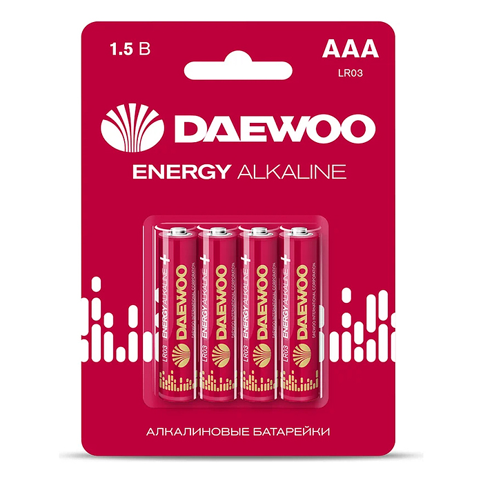 Батарейки алкалиновые DAEWOO ENERGY Alkaline LR03 BL4 Батарейки алкалиновые DAEWOO ENERGY Alkaline LR03 BL4