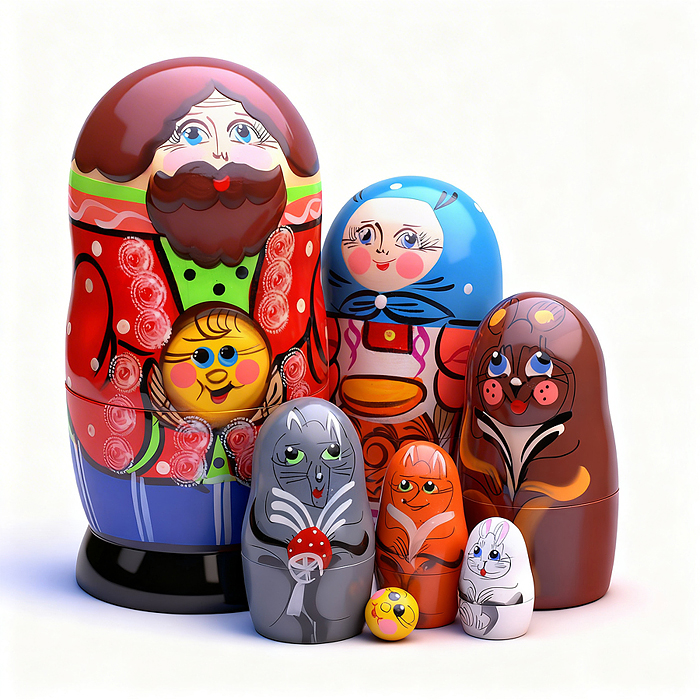 Матрешка "Колобок" 7 перс. 