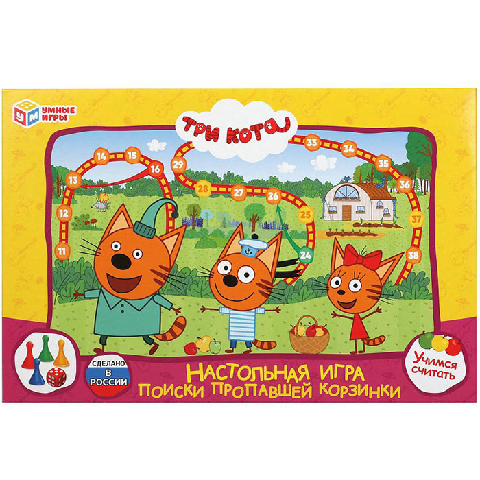Настольная игра-ходилка "Три кота. Поиски пропавшей корзинки" 