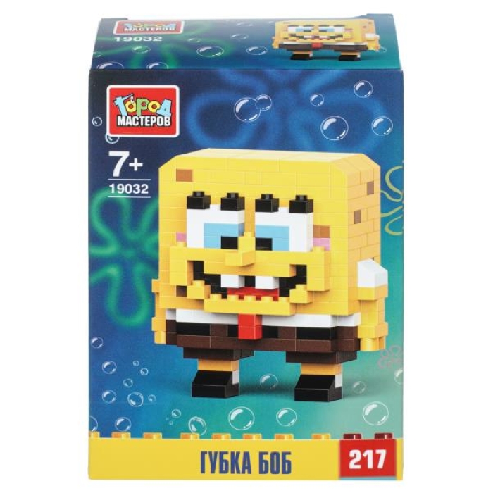 Конструктор 3D сборная фигурка "Губка боб" 217 дет. 