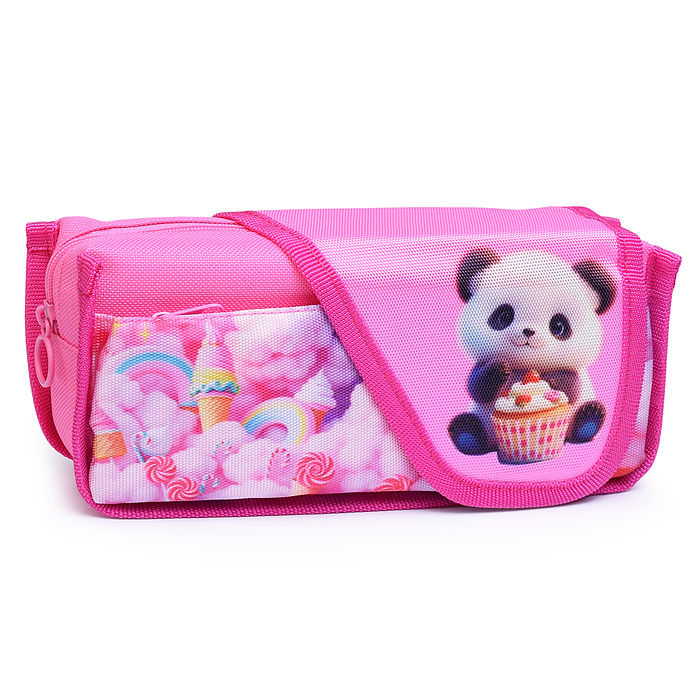 Пенал "Sweet Panda" 21x9x5,5 см, износостойкий полиэстер с водоотталкивающей пропиткой