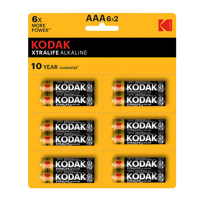 Батарейки алкалиновые Kodak XTRALIFE ALKALINE LR03 6x2 шт BL12