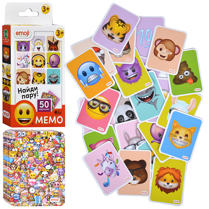 Настольная игра Мемо белая. Эмоджи Настольная игра Мемо белая. Эмоджи