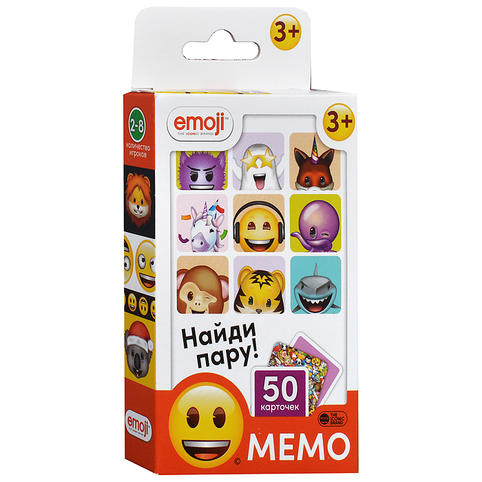 Настольная игра Мемо белая. Эмоджи